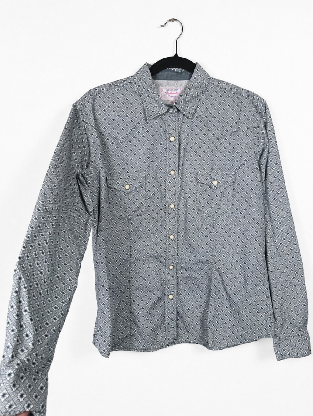 Panhandle Women's M Pearl Snap Western Shirt Geometric Floral Cowgirl Rodeo